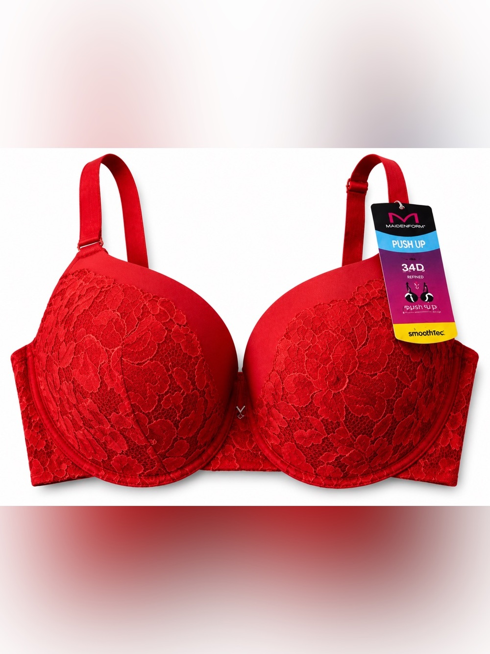 Maidenform Push-Up Bra Bundle 34D | Red & Nude Lace NWT
